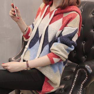 Glitter Paneled Knit Hoodie