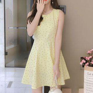 Sleeveless Heart Print A-line Mini Dress