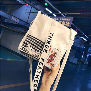 Lettering Strap Transparent Crossbody Bag