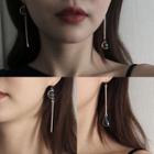 Asymmetric Crystal Drop Hook Earrings