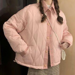 Collared Quilted Button-up Jacket