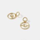 Cat Eye Stone Alloy Dangle Earring 1 Pair - Gold - One Size
