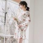 Hanbok Mini Dress (floral / White)