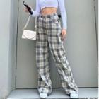 Plaid High Waist Loose-fit Pants