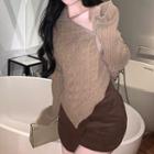 V-neck Sweater Brown - One Size