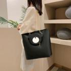 Set: Bear Coin Purse + Faux Leather Tote Bag