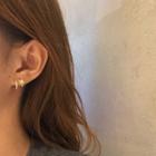Star & Rhinestone Hoop Earring 1 Pair - Earring - Gold - One Size