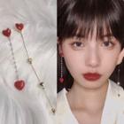 Heart Earring 0016a - 1 Pair - 925 Silver - One Size