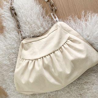 Chain-strap Shirred Shoulder Bag