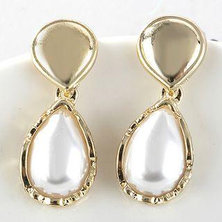 Faux-pearl Drop Earring 1 Pair - Stud Earring - As Shown In Figure - One Size