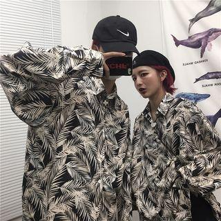 Couple Matching Printed Long-sleeve Shirt As Shown In Figure - One Size