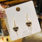 Love Lettering Heart Dangle Earring 1 Pair - E0344 - Gold - One Size