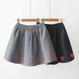 Heart Embroidered Mini A-line Skirt