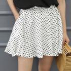 Inset Shorts Flared Dot Miniskirt