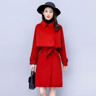 Set: Cape Jacket + Sleeveless Double Breasted Dress