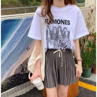 Ruched Plain Shorts