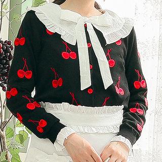 Tie-neck Capelet Frilled Blouse