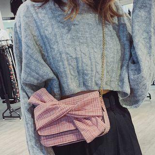 Plaid Knotted Canvas Crossbody Bag