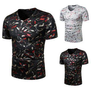Short-sleeve Wheat Print T-shirt