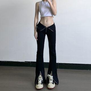 Zip Slit Bootcut Jeans