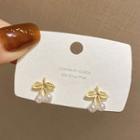Cherry Faux Pearl Alloy Earring E4348 - 1 Pair - 925 Silver - Gold - One Size