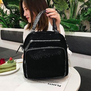 Sequin Mesh Crossbody Handbag