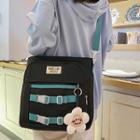 Set: Buckled Crossbody Tote Bag + Bag Charm