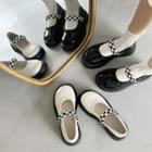 Check Panel Platform Mary Jane Shoes