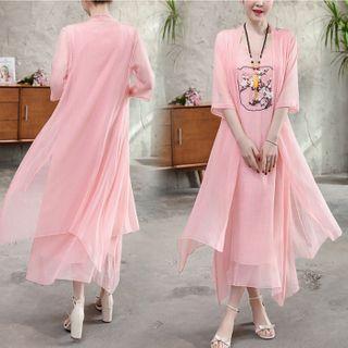 Round Neck Floral Print Dress