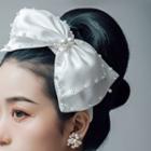 Wedding Faux Pearl Bow Headband / Earring