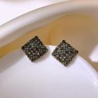 Rhinestone Square Earring 1 Pair - Gray - One Size