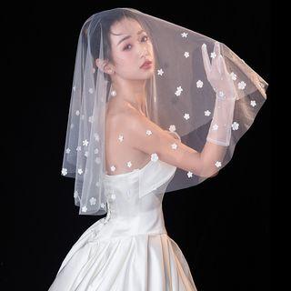 Flower Wedding Veil As Shown In Figure - 80 To 100cm