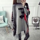 Turtleneck Knit Poncho