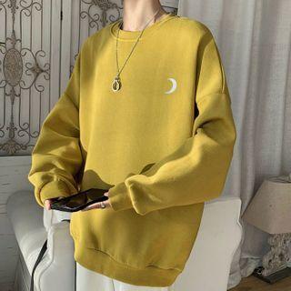Couple Matching Moon Print Loose-fit Sweatshirt