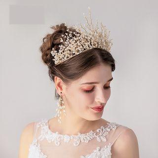 Bridal Beaded Tiara / Drop Earring