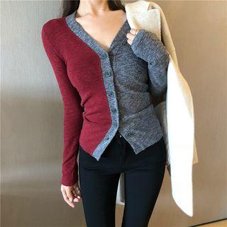 Color Block Knit Jacket As Shown In Figure - One Size
