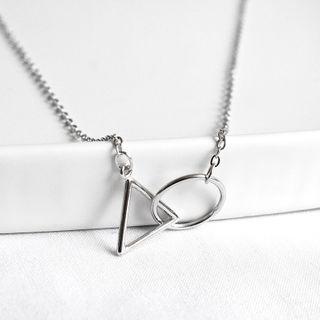 Geometric Pendant Sterling Silver Necklace 1 Pc - Silver - One Size