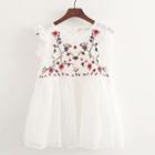 Embroidered Sleeveless Chiffon Top