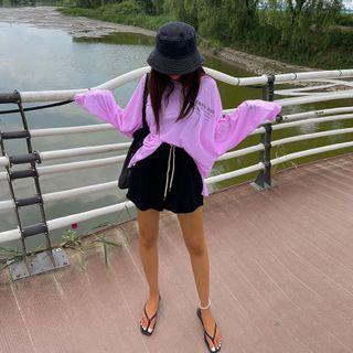 Letter Sheer Oversized T-shirt
