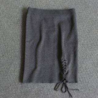 Lace-up Knit Skirt