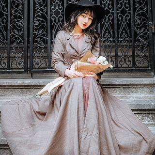 Buttoned Thin Long Coat