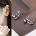 Hook Ear Stud 1 Pair - 925 Sterling Silver - Stud Earring - As Shown In Figure - One Size