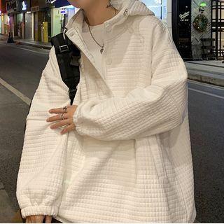 Textured Henley Hoodie