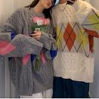 Couple Matching Argyle Cable-knit Sweater