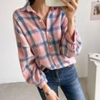 Dip-back Pastel Plaid Shirt