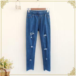 Fray Tapered Jeans