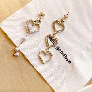 Heart Drop Earrings Ivory - One Size