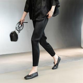 Crinkled Pencil Pants Black - One Size