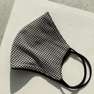 3d Gingham Cotton Mask Black - One Size