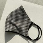3d Gingham Cotton Mask Black - One Size